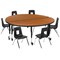 Flash Furniture Round 60 W, 60 L, 25 H, Chrome, Laminate, Particleboard, Plastic, Steel, Wood Grain XU-GRP-12CH-A60-HCIRC-OAK-T-P-CAS-GG - alternate 3